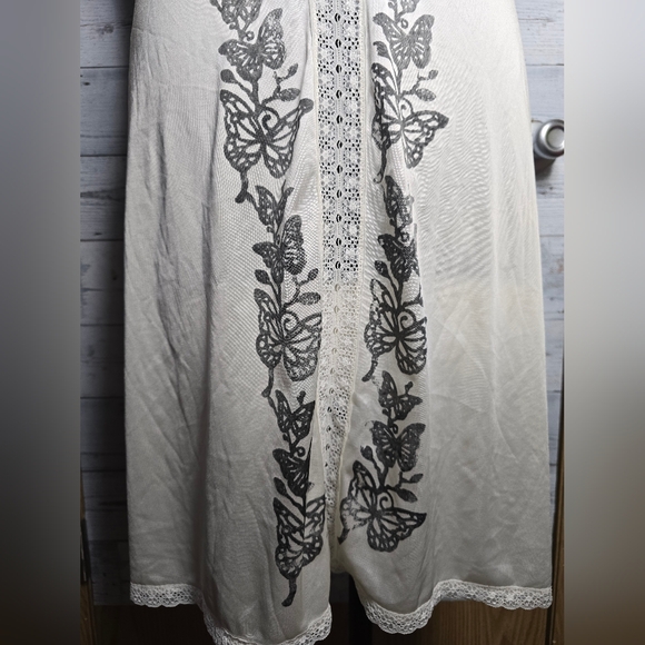 Vintage 1970's Customized Butterfly Print Lace Slip Dress - Picture 4 of 10